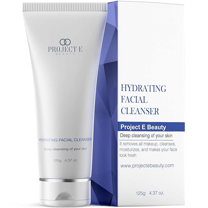 Project E Beauty Hydrating Facial Cleanser Gentle Cleansing | Removes Dirt, Oil & Makeup | Moisturizes & Hydrates | Brightens Complexion | Non-Foaming Formula | For All Skin Types | 125g