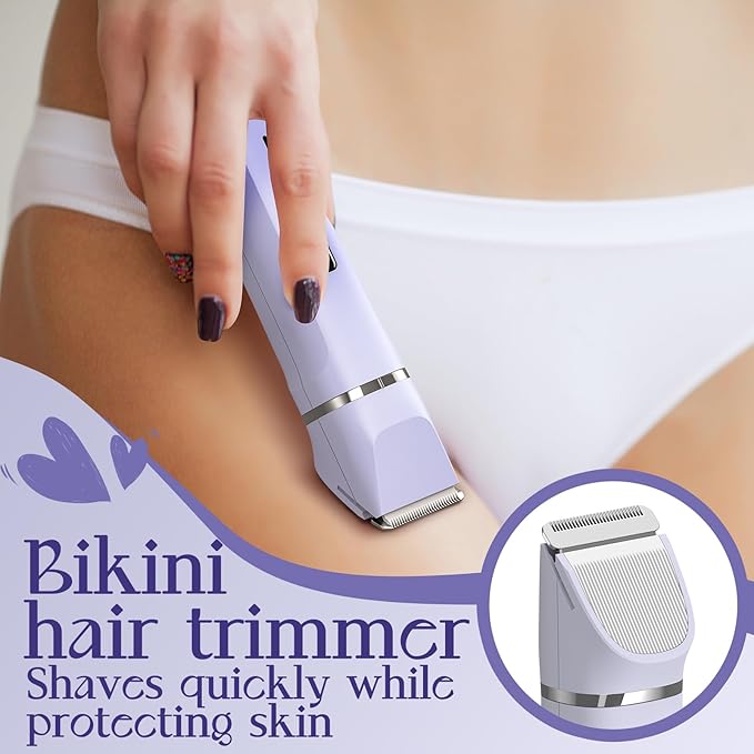 Electric Razors for Women - Wet/Dry Womens Electric Shaver for Legs, Replaceable Body Hair Blade Heads&Hair Remover for Face Head, No Nick, No Cut, No Razor Burn, Purple