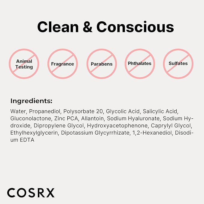 COSRX AHA 2% BHA 2% Blemish Treatment Serum, 60+ Pure Cotton Balls, Quick & Easy Daily Spot Treatment, Blackheads & Whiteheads, Sebum Control, Paraben Free, Phthalates Free, Korean Skin Care