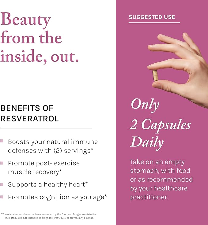 Reserveage Beauty, Keratin Hair Booster with Biotin & Resveratrol, Hair and Nail Growth Supplement for Men and Women, Supports Healthy Thickness and Shine with Biotin, 120 Capsules (60 Servings)