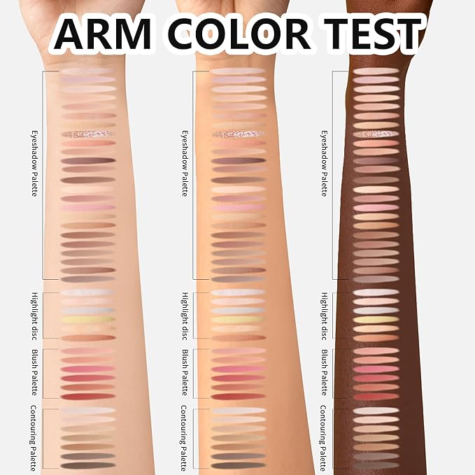 4-Layer Book-Style Foldable Makeup Palette Set | Portable & Long-Lasting | Contour Blush Highlight Eyeshadow, Professional 43 Shades, Suitable for Multiple Skin Tones & Makeup Looks, Gift Idea