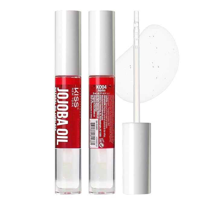 3 PACK Lip Oil Gloss, Hydrating Non-Sticky Lip Oil, 100% Natural Oil Clear Lip Gloss, Lightweight Lip Moisturizer (Rosegold & Shea Butter & Jojoba)