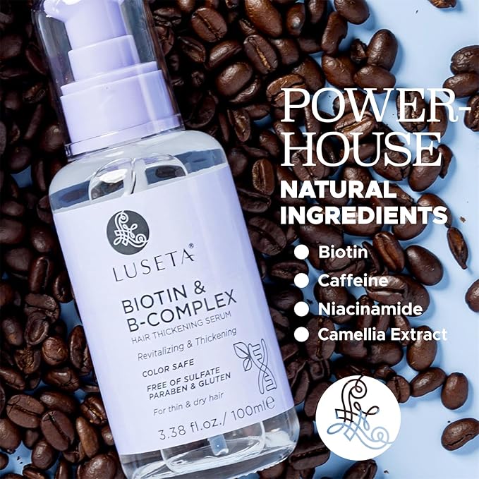 Luseta Biotin B-Complex Hair Oil Thickening & Strengthening for Thin and Dry Hair Promote Hair Growth 3.38oz