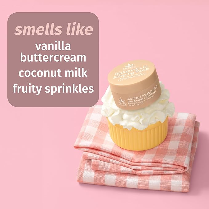 Hempz Hydrating Lip Sleeping Mask - Whipped Vanilla (.95 Oz.) | Overnight Hydrating Lip Balm for Dry Lips, Lip Repair, Chapped Lip Treatment & Nourishment for Women