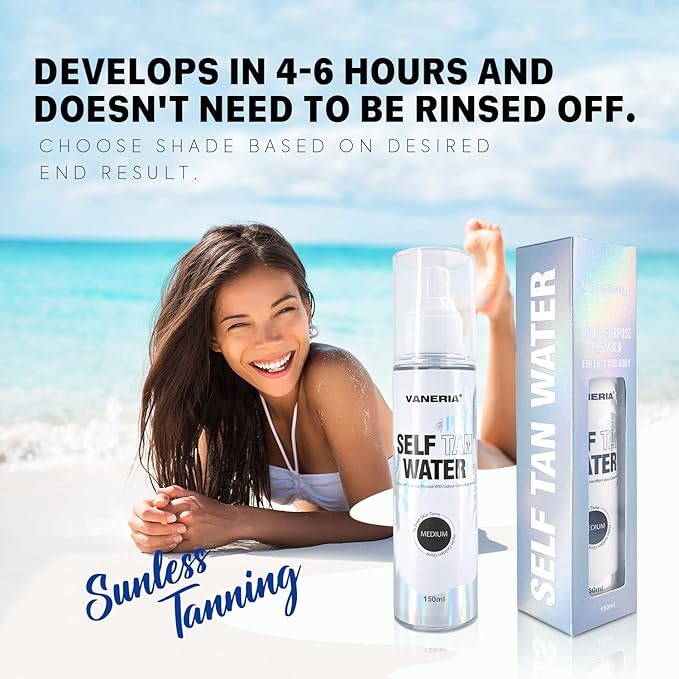 VANERIA Self Tanner Spray,Non-Sticky Streak-Free,Sunless