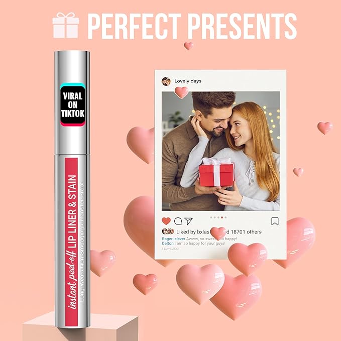 iMethod Lip Stain - Lip Liner Stain, Peel Off Lip Stain with Tweezer, Natural Long Lasting Lip Stain Peel Off, Waterproof, Easy to Use, Stay On All Day, Nude Pink