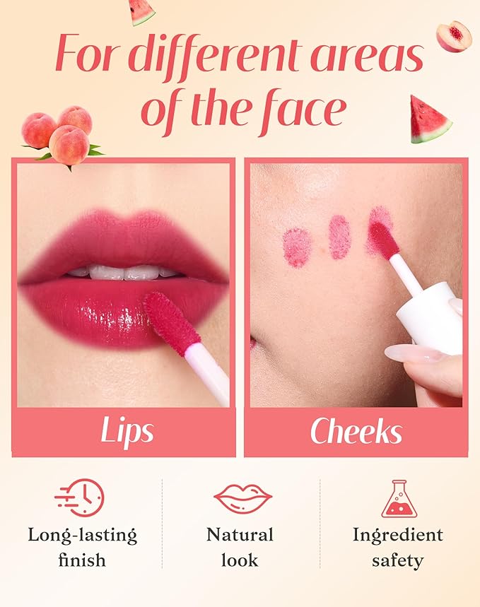 Lip Tint Stain Set, Lip Stain Long Lasting Lightweight Waterproof, Transfer-Proof, Non-sticky, Lip Makeup Matte Finish