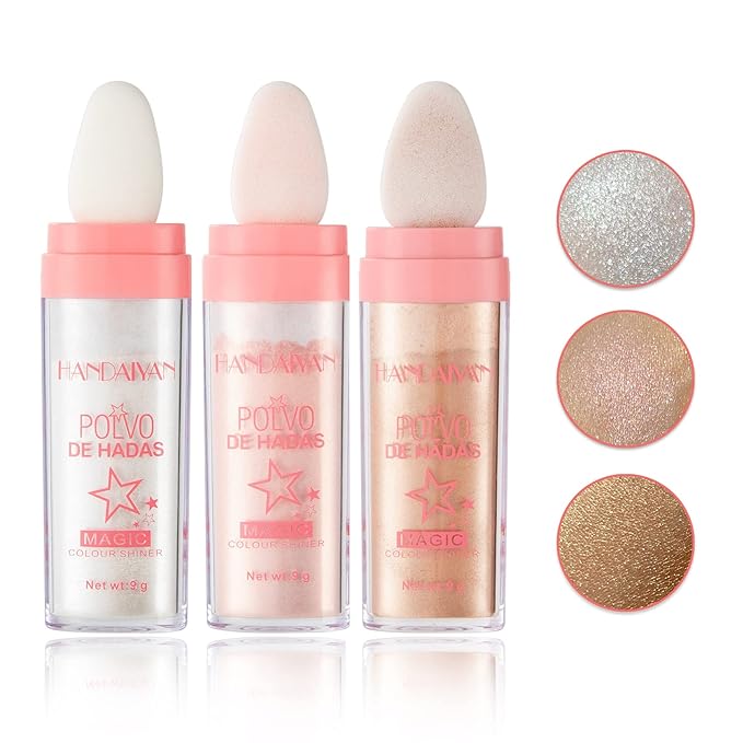 3PCS Polvo De Hadas Highlighter Glitter Stick Body
