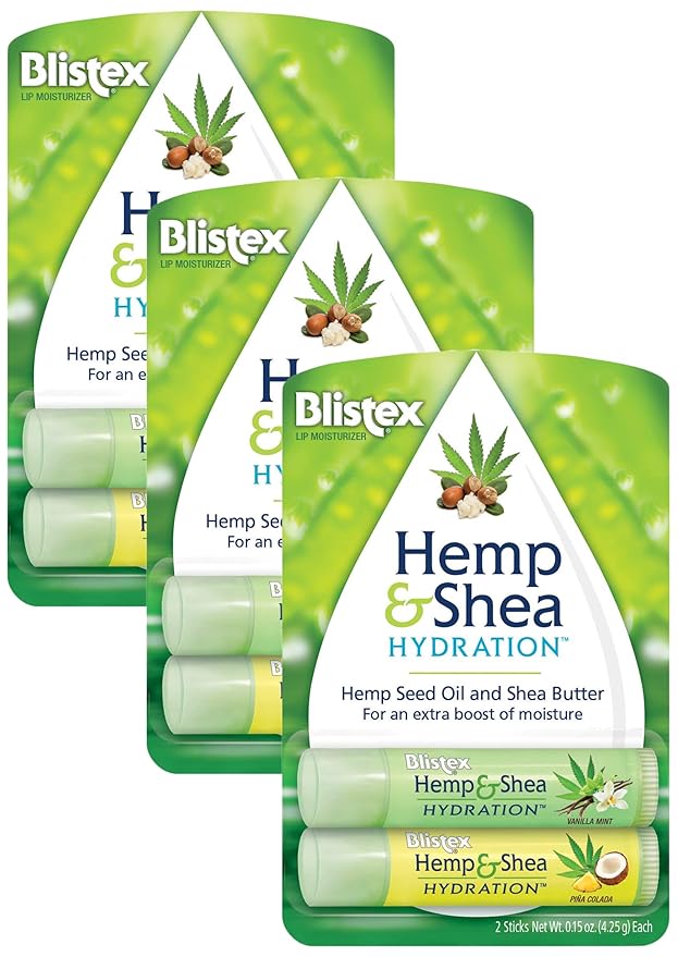 Blistex Hemp & Shea Hydration, 2 count (Pack of 3)