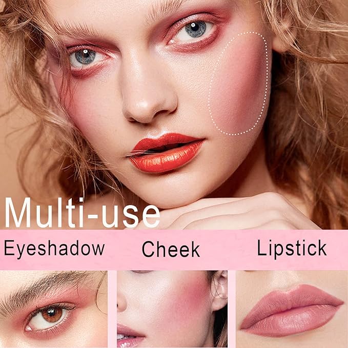 Blush Beauty Wand,Matte Face Blush Stick with Cushion Applicator,Natural Silky Creamy Dewy Liquid Blush Wand,Blendable Blush Stick for Cheek,Cruelty-free,106 Wishes,Peach Pink