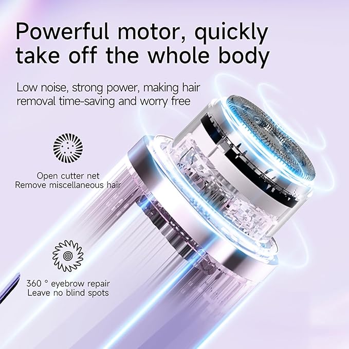 New Pinsliee Electric Razors for Women, Glowhave Double Headed Bikini Trimmer, Body Hair Shaver, Travel Razors for Women, Suitable for Underarms, Legs, Arms,Face (Pink Purple)
