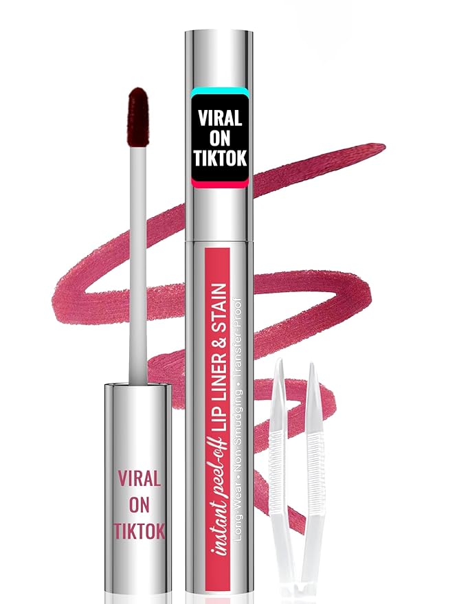 iMethod Lip Stain - Lip Liner Stain, Peel Off Lip Stain with Tweezer, Natural Long Lasting Lip Stain Peel Off, Waterproof, Easy to Use, Stay On All Day, Mauve