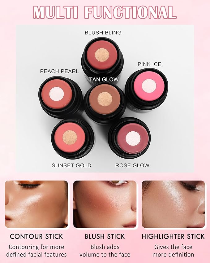 Cream Blush Stick Makeup for Cheeks, Multi Blush for Women-06