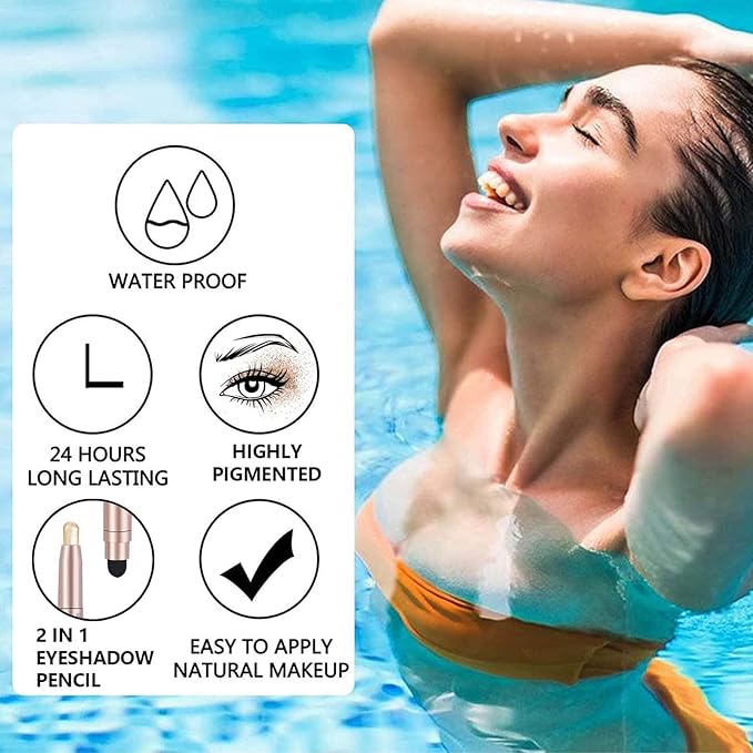 Black Cream Eyeshadow Stick, Single Shimmer Eyeshadow Pencil, Waterproof Long Lasting Eye Shadow Stick Makeup, Hypoallergenic High Pigmented Eye Highlighter Pen Create Multi-Dimensional Eyes Look 11#