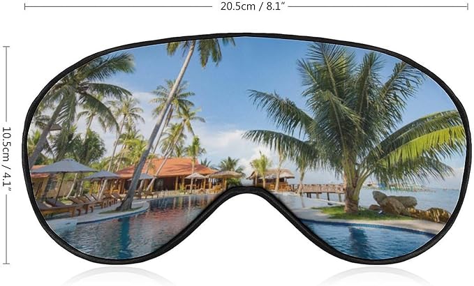 Custom Personalized Sleep Eye Mask Add Any Photo Text Logo Design Your Own Soft Blindfold Eyemask Blackout Eye Cover for Men Women Home Travel Offices, Indigo, 8.1"x4.1"