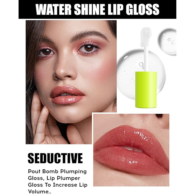 4 Colors Fat Oil Lip Gloss, Lip Oil Lip Glaze Hydrating Lip Glow Oil Big Brush Head Moisturizing Lip Gloss, Shiny Transparent Tinted Plumping Lip Oil Nourishing Non-sticky (B#)