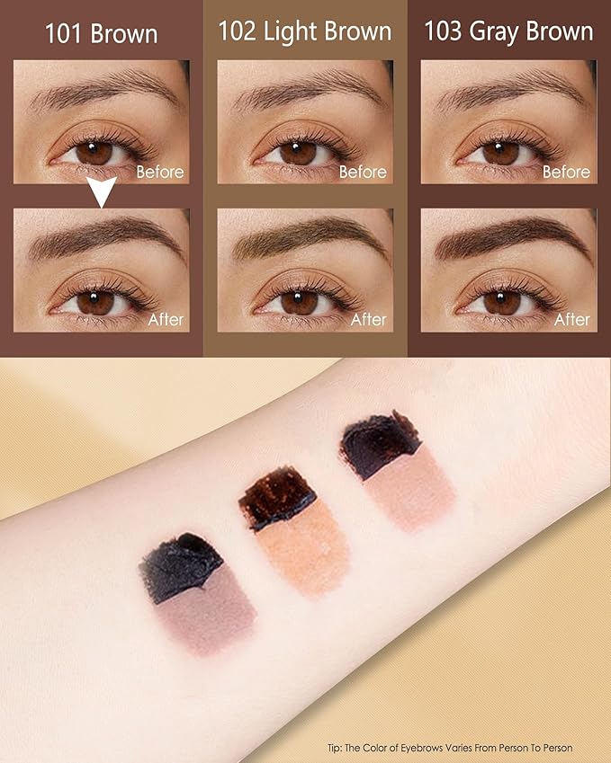 Eyebrow Gel Peel Off, 2Pcs Brown Tattoo Eyebrow Gel Easy Peel Off, Long Lasting Waterproof Eye Brow Tinting Dye, Tattoo Brow Stain Tint Kit for Natural Eye Makeup, Thanksgiving Gift for Women-01