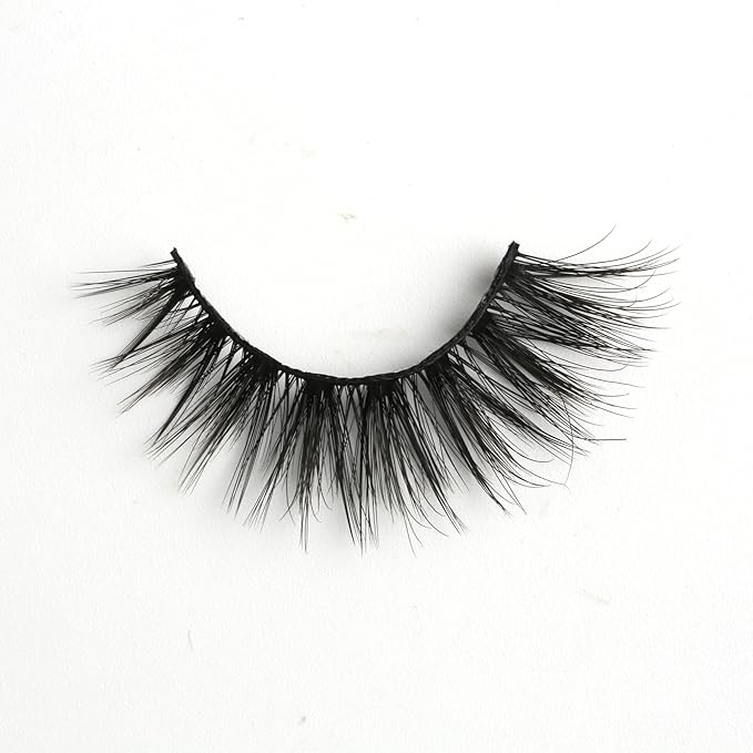 SUNWELL False Eyelashes 16mm Mink Lashes Cat Eye Lashes Strips 8D Fluffy Faux Mink Lashes Soft Wispy Luxury Volume Fake Lashes 10 Pairs Pack