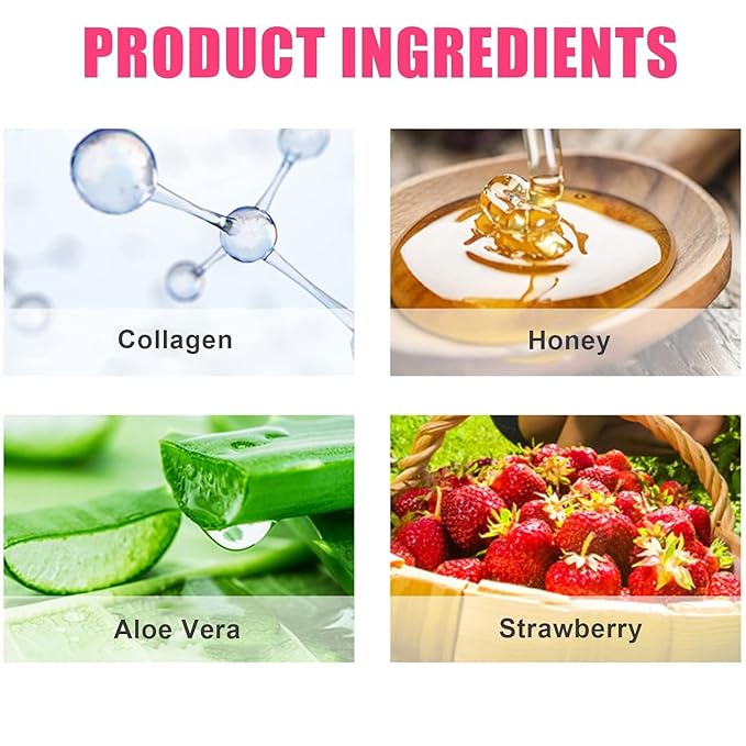 2 PCS Strawberry Lip Mask Lip Balm Honey Pot, Vitamin E & Moisturizing Propolis Sleeping Lip Mask Prevention Dry and Cracked Lip Scrubs Exfoliator (2 strawberry)