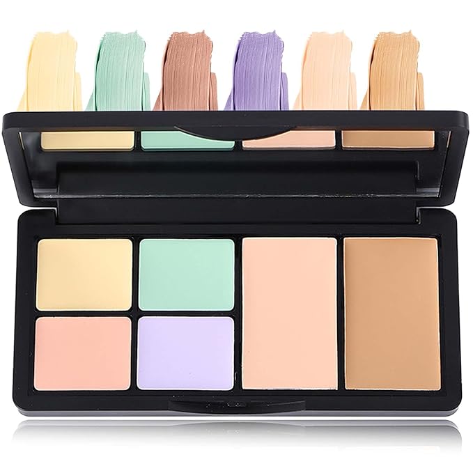 Color Correcting Concealer Palette,Concealer Contour Palette Long Lasting Makeup Cream Contour Palette,Contouring Foundation Highlighting Corrector Concealer Palette for Dark Circles & Blemish(#01)