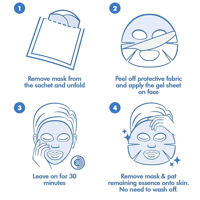 Ebanel 10 Pack Hydrogel Collagen Face Mask with Hyaluronic Acid, Vitamin C, Peptide, Aloe, Instant Brightening Hydrating Face Masks Skincare Korean Sheet Mask, Skin Firming, Lifting Anti Aging Masks