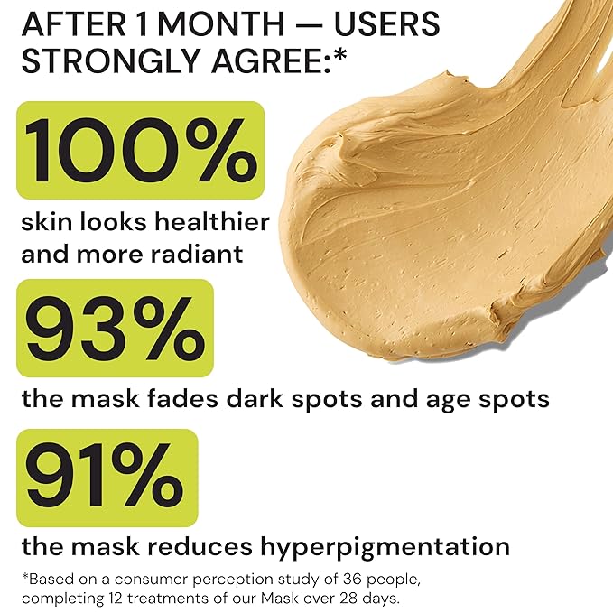 Gleamin Vitamin C Clay Mask for Dark Spots, Turmeric Clay Face Mask Skin Care, Deeply Cleanses & Refines Pores, Brightens Uneven Tone and Helps Improve Post-Blemish Scarring & Texture - 5 Oz