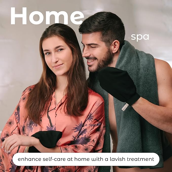 MainBasics Korean Exfoliating Mitts - Deep Body Scrubber Exfoliator Gloves for Dead Skin, Spray Tan Removal, Keratosis Pilaris and Body Scrub - 100% Viscose Fiber (Set of 2)