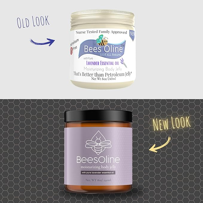 BeesOline Multi-Purpose Organic Moisturizer with Lavender | PETROLEUM FREE | Soothes dry cracked itchy skin, protectant beeswax, promotes healing, reduces stretch marks, tattoo aftercare