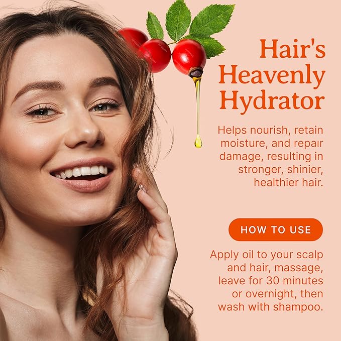 Bella Terra Oils - Organic Rosehip Facial Oil 8 oz - Dive into Organic Rosehip's Essential Fatty Acids & Antioxidants, Infused with Vitamin F, Elevate Daily Face Rituals