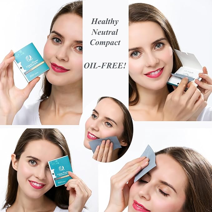 Oil Absorbing Facial Blotting Sheets For Oily Skin, 100 Count, pack of 6 - Natural Bamboo Charcoal Handy Face Blotting Paper for Both Women and Men Use