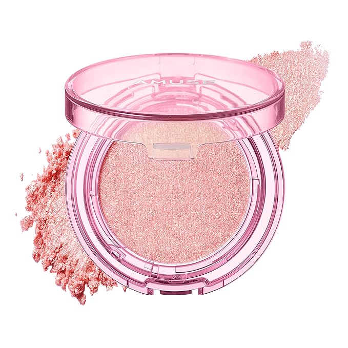 Amuse SEOUL Face Diamond Pink Diamond Highlighter | High Glossy Face Illuminator Highlighting Powder, Highlighter Makeup, Shimmer Glow, Rose & Gold Glow Highlighter, Cruelty-Free & Vegan (4.7g)