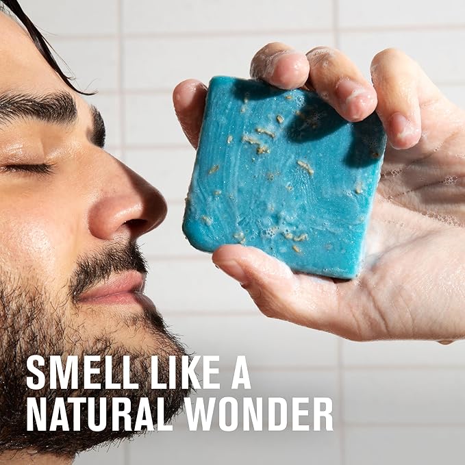 Every Man Jack Cold Plunge Mens Bar Soap - Tahoe Blue Scent with notes of Bergamot, Lemon, Freshwater Mist - Deeply Cleans, Hydrates with Naturally Derived Ingredients and Medium Grit - 5oz (2 Pack)