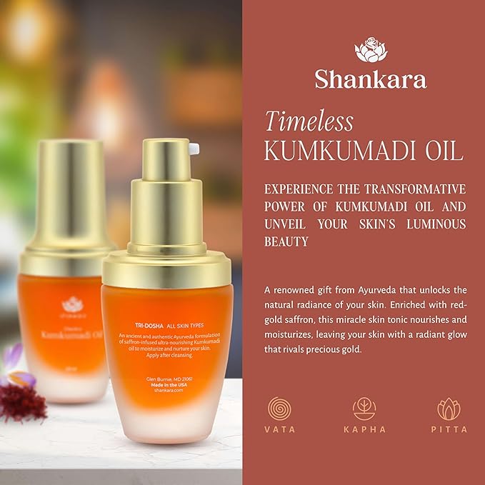 Shankara Kumkumadi Oil with Pure Saffron and Ayurvedic Herbs (Original Aroma 18ml)