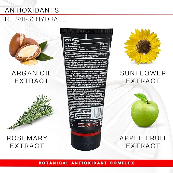 Ultimate Shield All-Day Protection Mineral Sunscreen with Antioxidants | SPF 50 | 80 Minute Water Resistant | Face and Body | Reef Safe | Botanical Antioxidant Complex