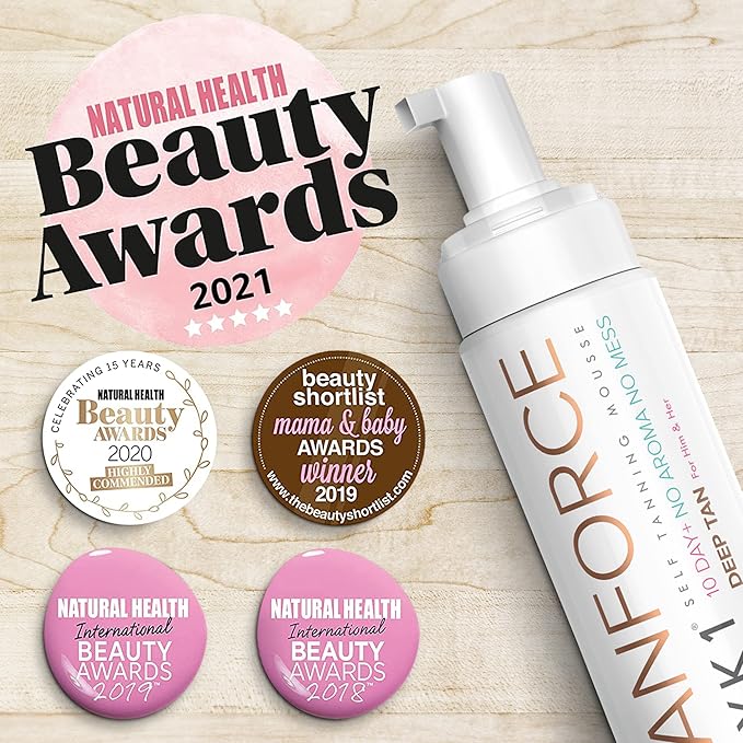 NYK1 Self Tanner Mousse Sunless Tanner (250ml) AWARD WINNING Self Tan Tanning Mousse Natural Tanning Lotion Self Tanner For Face and Body Tan - Self Tanning Lotion For Streak Free Fake Tan Bronzer