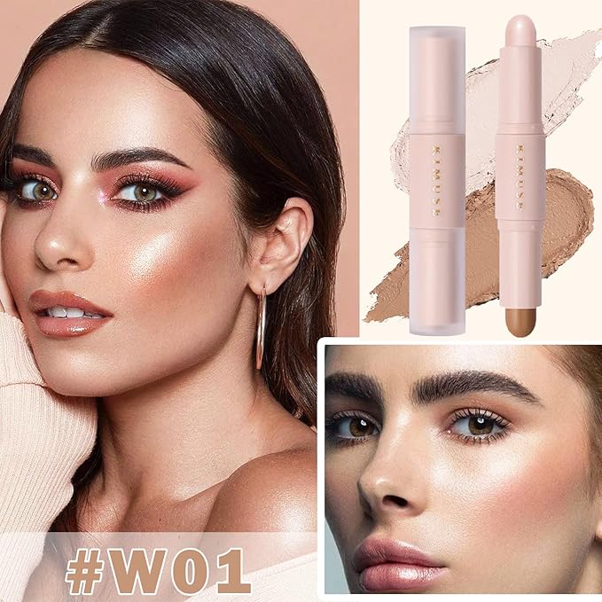 CAHIUYOA Cream Contour Stick, Velvet Finish, 2-in-1 Highlighter & Girls