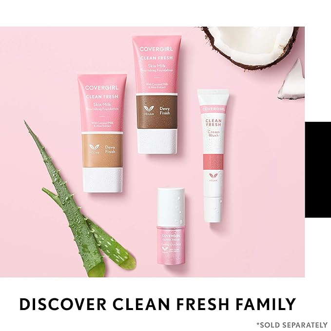 COVERGIRL, Clean Fresh Skin Milk Foundation, Dark, 1 Count (packaging may vary)