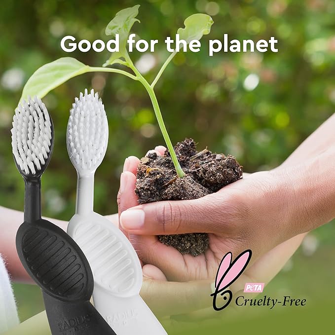 RADIUS Toothbrush, Flex Brush, Soft Bristles, Right Handed, Watermelon Brush with White Bristles, BPA Free & ADA Accepted, Pack of 1