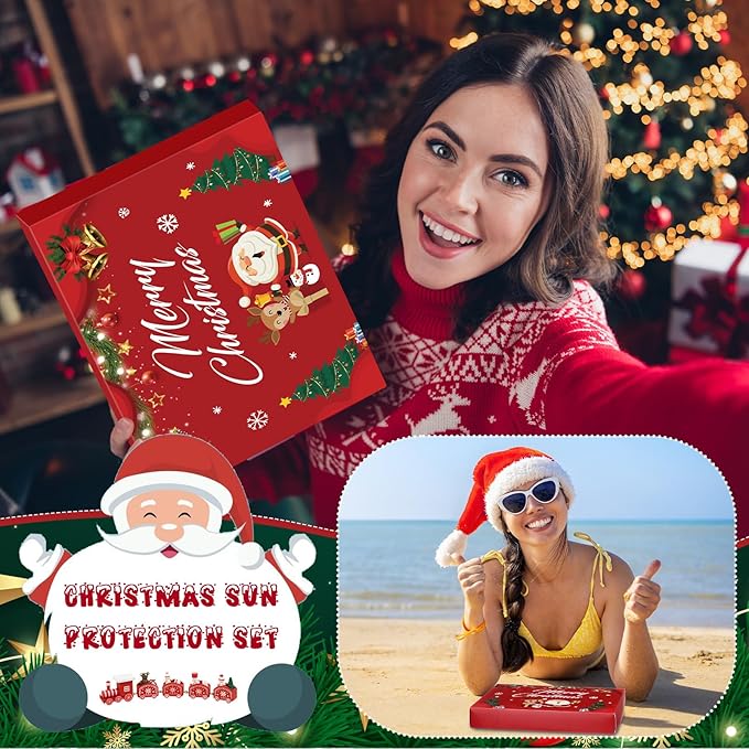 6 Pcs Halloween Gifts Travel Size Sunscreen Spf 30 Mini Sunscreen Lotion 1oz Travel Water Resistant Sunscreen Lotion for Halloween Party Favors(Merry Christmas)