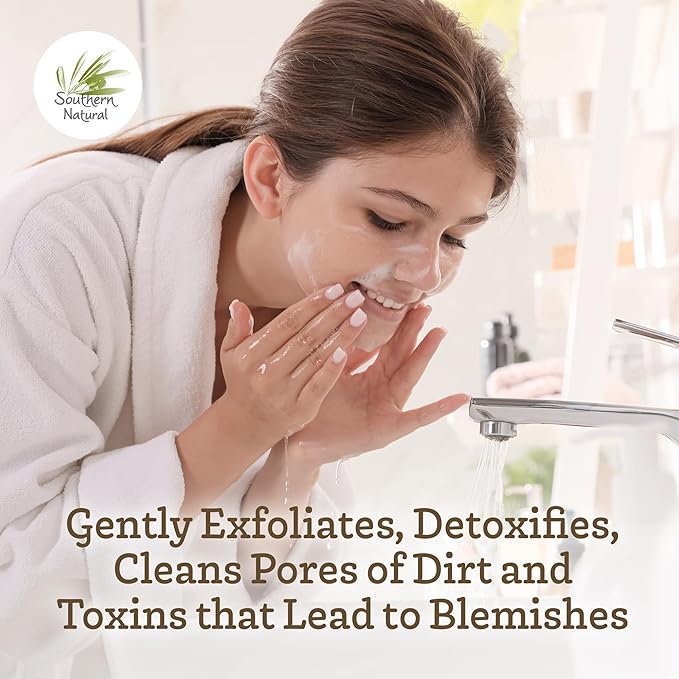 Southern Natural Activated Charcoal Soap Bar (3 Pack) Face and Body Soap For Sensitive Skin With Dead Sea Mud, Goat Milk & Peppermint Essential Oil