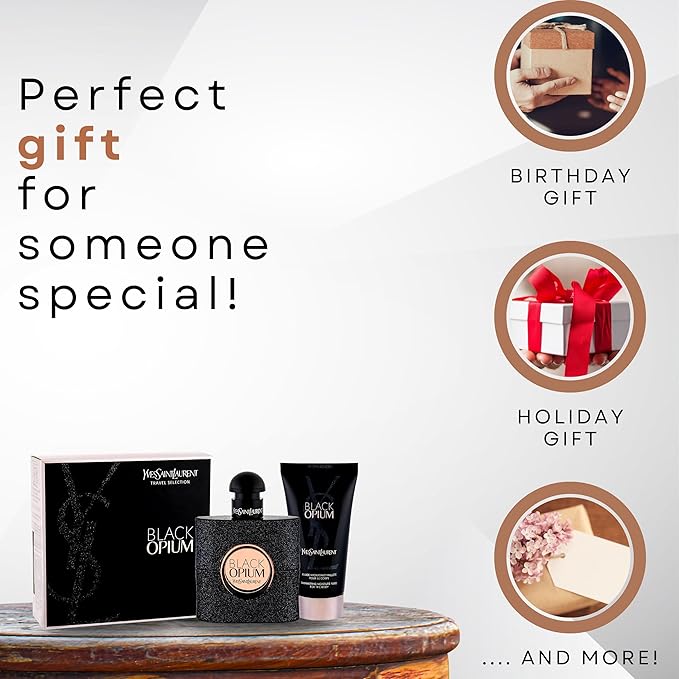 Black Opium by Yves Saint Laurent Eau de Parfum Spray 50ml & Shimmering Moisturising Fluid 50ml