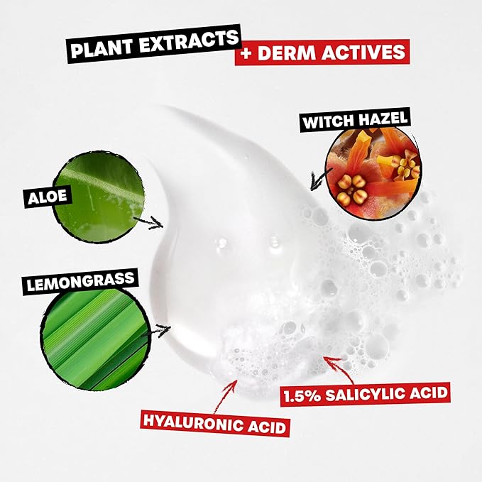 THAYERS Blemish Clearing Face Cleanser with 1.5% Salicylic Acid, Acne Treatment Face Wash, Soothing and Non-Stripping Skin Care, 4.4 Fl Oz