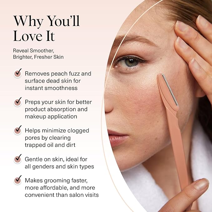 Kitsch Dermaplane Razor for Women Face - Face Razors for Women and Men - Eyebrow Trimmer, Shaver, Recycled Plastic Dermaplaning and Skin Care Tool - Terracotta, 12 pcs