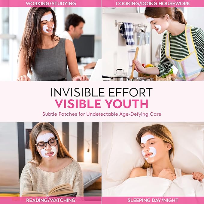 Forehead Wrinkle Patches for Anti-wrinkles: Overnight Face Wrinkles Patches to Lift Smile Lines for Women (PINK)