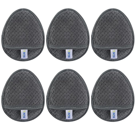 SINLAND Reusable Makeup Remover Pads For Face,Eye,Lips Microfiber Gentle Facial Cleansing Cloths for All Skin Types Friendly for Makeup Remover With Laundry Bag 5.1inchx3.93inch Gray Pack of 6