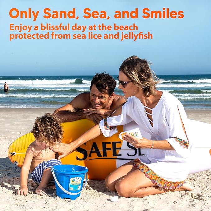 Safe Sea SPF50+ Kids Sunscreen | Travel Size 3.4 oz. | For sensitive skin | anti-jellyfish and Sea Lice sting protective lotion | Coral reef safe sunscreen