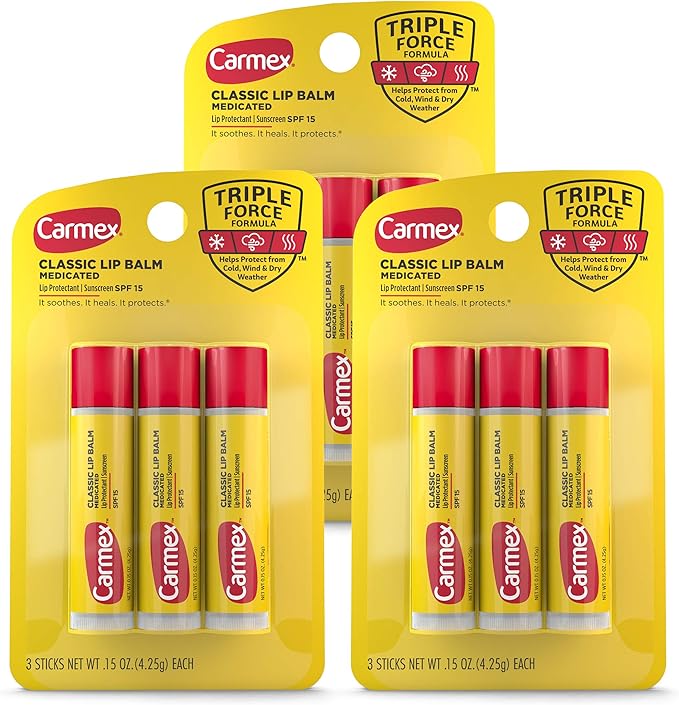 Carmex Classic Medicated Lip Balm Sticks, Lips,