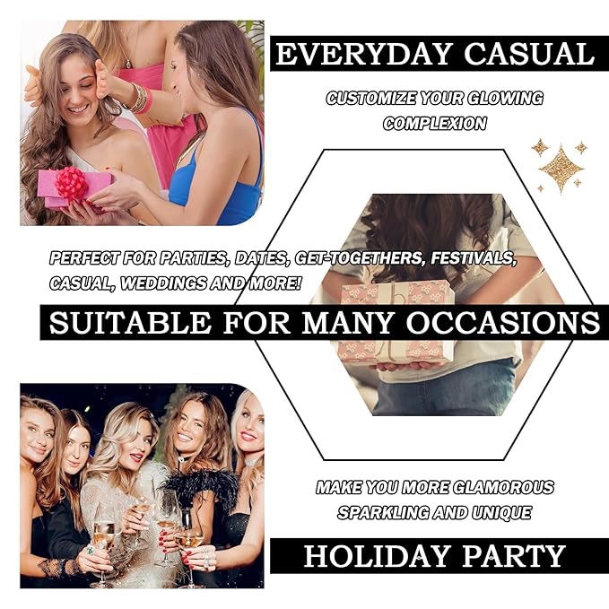 Body Shimmer Oil,Shine Glitter Body Luminizer Glow,Long Lasting