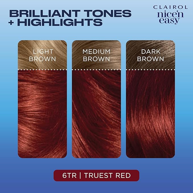 Clairol Nice'n Easy Permanent Hair Dye, 6TR Truest Red Hair Color, Pack of 1