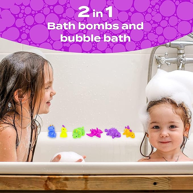 Sea Animal Bath Bombs for Kids with Surprise Toys Inside (6 Pack) - Bubble Bomb Stocking for Girls and Boys, Gentle and Safe Ingredients, USA Made, Ideal Gift for Children & Teens by Two Sisters
